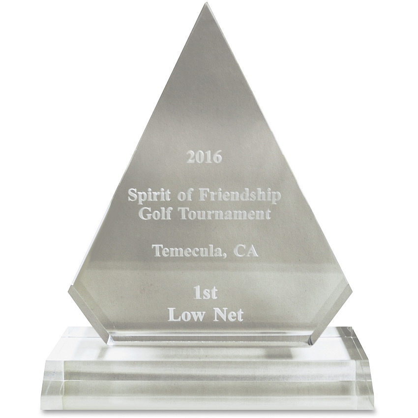 Xstamper Pinnacle Acrylic Award 5" Width x 6.8" Length - Laser Compatible - Assorted - Acrylic - 1 Each (A77)