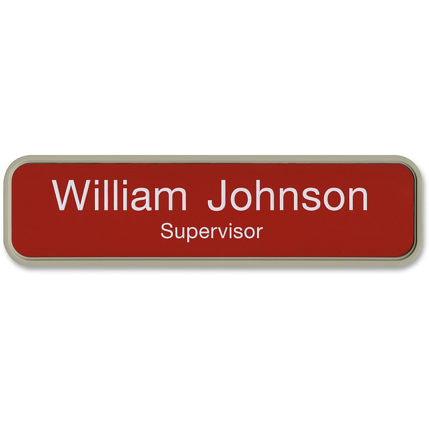 Xstamper Designer Framed Wall/Door Sign 8" Width x 2" Height - Rectangular Shape - Rounded Corner - Plastic - Almond - 1 Each (G31)