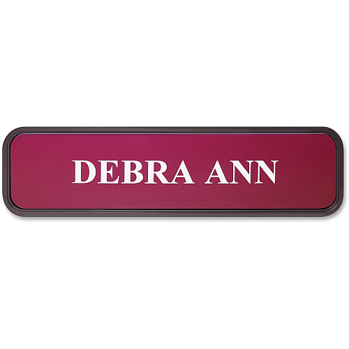 Xstamper Designer Framed Wall/Door Sign 8" Width x 2" Height - Rectangular Shape - Rounded Corner - Plastic - Brown - 1 Each (G33)
