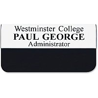 Xstamper Pocket Name Badge 1.5" Width x 3" Height - Rectangular Shape - Durable - Plastic - Assorted - 1 Each (J33)