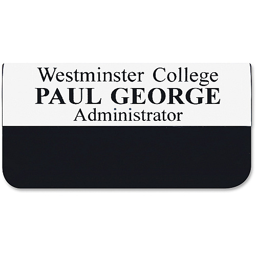 Xstamper Pocket Name Badge 1.5" Width x 3" Height - Rectangular Shape - Durable - Plastic - Assorted - 1 Each (J33)