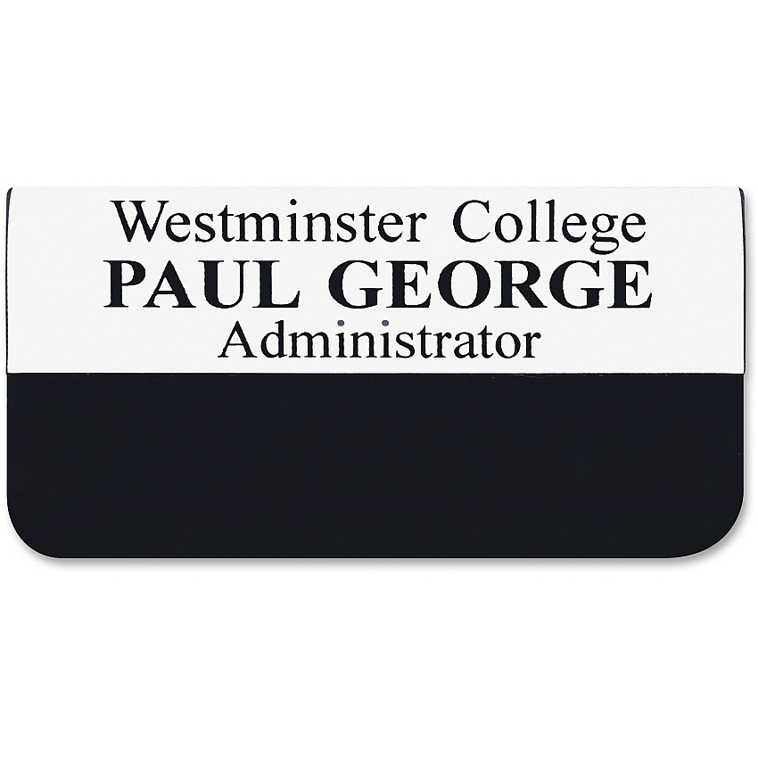 Xstamper Pocket Name Badge 1.5" Width x 3" Height - Rectangular Shape - Durable - Plastic - Assorted - 1 Each (J33)