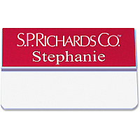 Xstamper Pocket Name Badge With Logo Logo Design - 0.7" Width x 3" Height - Rectangular Shape - Durable - Plastic - Assorted - 1 Each (J41)
