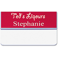 Xstamper Pocket Name Badge With Logo Logo Design - 1" Width x 3" Height - Rectangular Shape - Durable - Plastic - Assorted - 1 Each (J42)