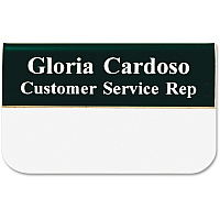 Xstamper Pocket Name Badge With Logo Logo Design - 1.5" Width x 3" Height - Rectangular Shape - Durable - Plastic - Assorted - 1 Each (J43)