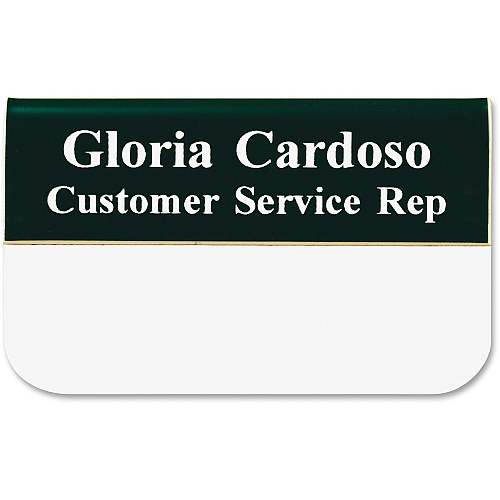 Xstamper Pocket Name Badge With Logo Logo Design - 1.5" Width x 3" Height - Rectangular Shape - Durable - Plastic - Assorted - 1 Each (J43)