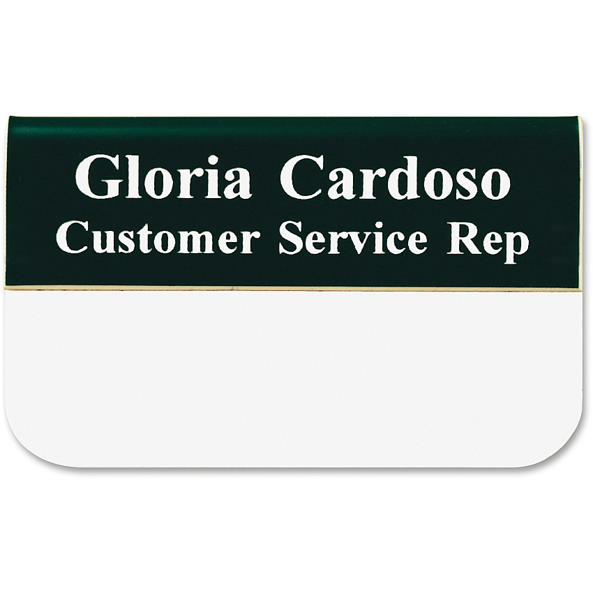 Xstamper Pocket Name Badge With Logo Logo Design - 1.5" Width x 3" Height - Rectangular Shape - Durable - Plastic - Assorted - 1 Each (J43)