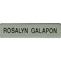Xstamper Black Letters/Silver Metal Uniform Badge 2.5" Width x 0.6" Height - Rectangular Shape - Clutch Fastener - Metal - Silver - 1 Each (J51)