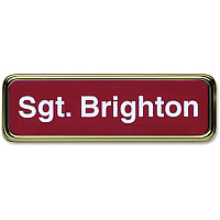 Xstamper Gold Frame Name Badge 1" Width x 3" Height - Rectangular Shape - Durable - Plastic - 1 Each (J60)