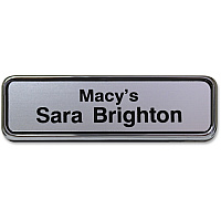 Xstamper Gold Frame Name Badge 1" Width x 3" Height - Rectangular Shape - Durable - Plastic - 1 Each (J61)