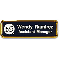 Xstamper Logo Frame Name Badge Logo Design - 1.5" Width x 3" Height - Rectangular Shape - Durable - Plastic - 1 Each (J62)