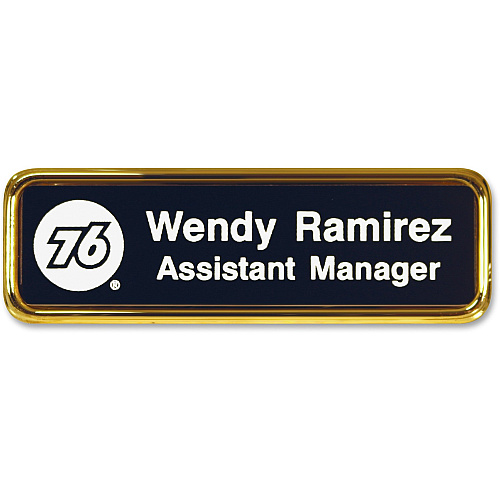 Xstamper Logo Frame Name Badge Logo Design - 1.5" Width x 3" Height - Rectangular Shape - Durable - Plastic - 1 Each (J62)