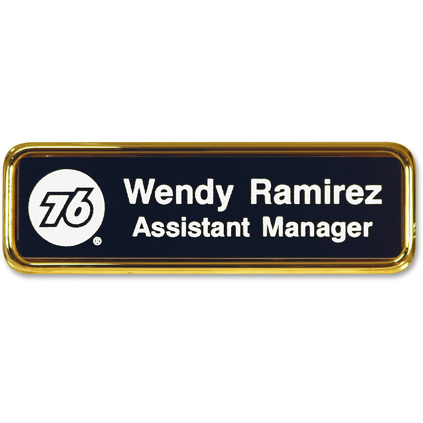 Xstamper Logo Frame Name Badge Logo Design - 1.5" Width x 3" Height - Rectangular Shape - Durable - Plastic - 1 Each (J62)