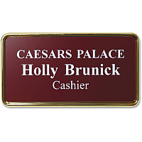 Xstamper Framed Name Badge 1.5" Width x 3" Height - Rectangular Shape - Durable - Plastic - 1 Each (J65)