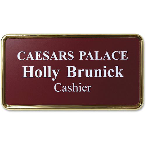 Xstamper Framed Name Badge 1.5" Width x 3" Height - Rectangular Shape - Durable - Plastic - 1 Each (J65)