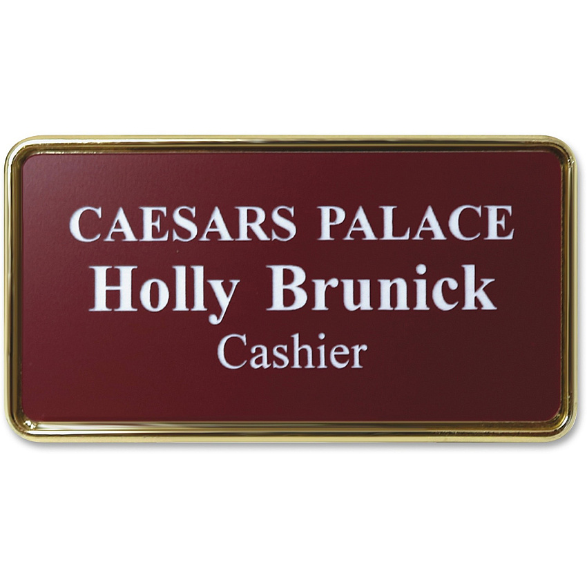 Xstamper Framed Name Badge 1.5" Width x 3" Height - Rectangular Shape - Durable - Plastic - 1 Each (J65)