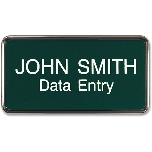Xstamper Framed Name Badge 1.5" Width x 3" Height - Rectangular Shape - Durable - Plastic - 1 Each (J66)