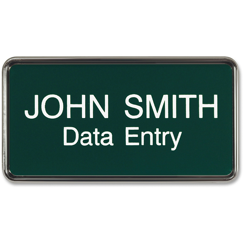 Xstamper Framed Name Badge 1.5" Width x 3" Height - Rectangular Shape - Durable - Plastic - 1 Each (J66)