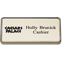Xstamper Framed Name Badge With Logo Logo Design - 1.5" Width x 3" Height - Rectangular Shape - Durable - Plastic - 1 Each (J67)