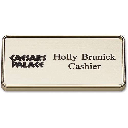 Xstamper Framed Name Badge With Logo Logo Design - 1.5" Width x 3" Height - Rectangular Shape - Durable - Plastic - 1 Each (J67)