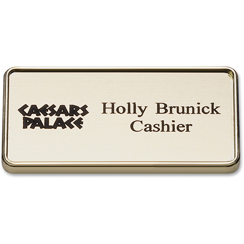 Xstamper Framed Name Badge With Logo Logo Design - 1.5" Width x 3" Height - Rectangular Shape - Durable - Plastic - 1 Each (J67)