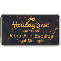 Xstamper Framed Name Badge With Logo Logo Design - 1.5" Width x 3" Height - Rectangular Shape - Durable - Plastic - 1 Each (J68)