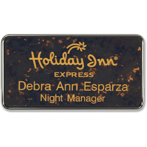 Xstamper Framed Name Badge With Logo Logo Design - 1.5" Width x 3" Height - Rectangular Shape - Durable - Plastic - 1 Each (J68)