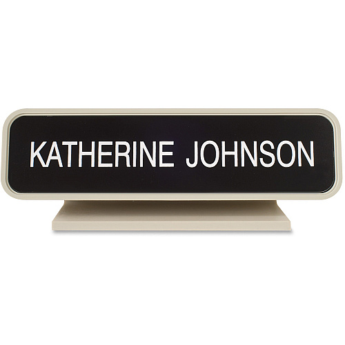 Xstamper Designer Framed Desk Sign Logo Design - 8" Width x 2" Height - Rectangular Shape - Rounded Corner - Plastic - 1 Each (K21)