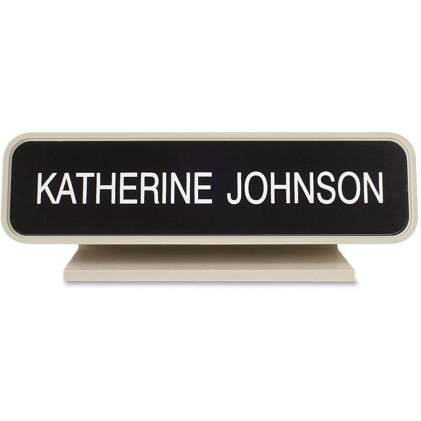 Xstamper Designer Framed Desk Sign Logo Design - 8" Width x 2" Height - Rectangular Shape - Rounded Corner - Plastic - 1 Each (K21)