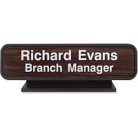 Xstamper Designer Framed Desk Sign Logo Design - 8" Width x 2" Height - Rectangular Shape - Rounded Corner - Plastic - 1 Each (K23)