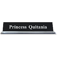 Xstamper 2"x10" Acrylic Base Desk Sign Set 10" Width x 2" Height - Rectangular Shape - Durable, Square Corner - Acrylic, Plastic - 1 Each (K44)