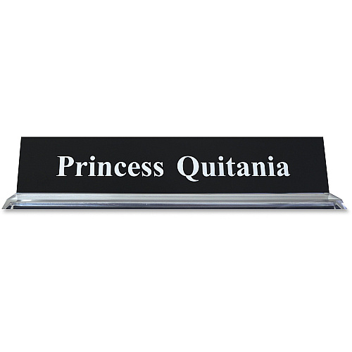 Xstamper 2"x10" Acrylic Base Desk Sign Set 10" Width x 2" Height - Rectangular Shape - Durable, Square Corner - Acrylic, Plastic - 1 Each (K44)