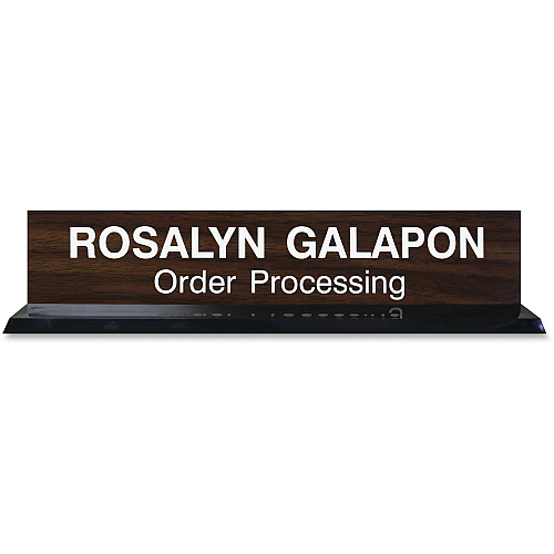 Xstamper 2"x10" Acrylic Base Desk Sign Set 10" Width x 2" Height - Rectangular Shape - Durable, Square Corner - Acrylic, Plastic - 1 Each (K45)