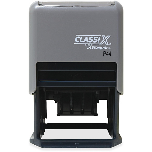 Xstamper ClassiX Self-inking Date Stamp Custom Message/Date Stamp - 6 Line(s) - 1.50" Impression Width x 2.50" Impression Length - 7000 Impression(s) - 1 Each (P44)