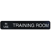 Xstamper Changeable Wall Sign 13" Width x 2" Height - Rectangular Shape - Wall Mountable - Aluminum - Black - 1 Each (W50)