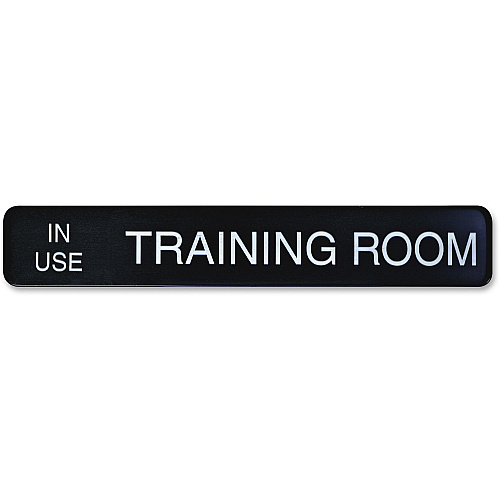 Xstamper Changeable Wall Sign 13" Width x 2" Height - Rectangular Shape - Wall Mountable - Aluminum - Black - 1 Each (W50)
