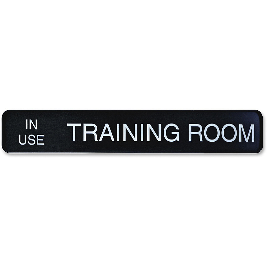 Xstamper Changeable Wall Sign 13" Width x 2" Height - Rectangular Shape - Wall Mountable - Aluminum - Black - 1 Each (W50)