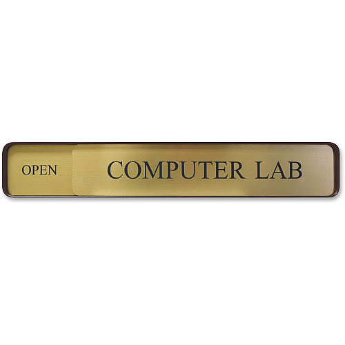 Xstamper Changeable Wall Sign 13" Width x 2" Height - Rectangular Shape - Wall Mountable - Aluminum - Bronze - 1 Each (W53)