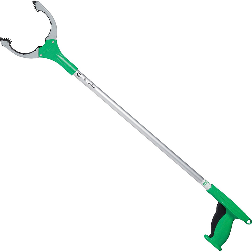 Unger Nifty Nabber Trigger Grip 36" Reach - Lightweight, Durable - Plastic, Aluminum - Silver, Green - 5 / Carton (NT090CT)