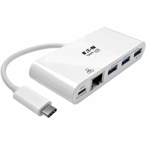 Tripp Lite 3-Port USB-C hub w/ GbE, USB-C Charging USB Type C USB 3.1 Hub (U4600033AGC)