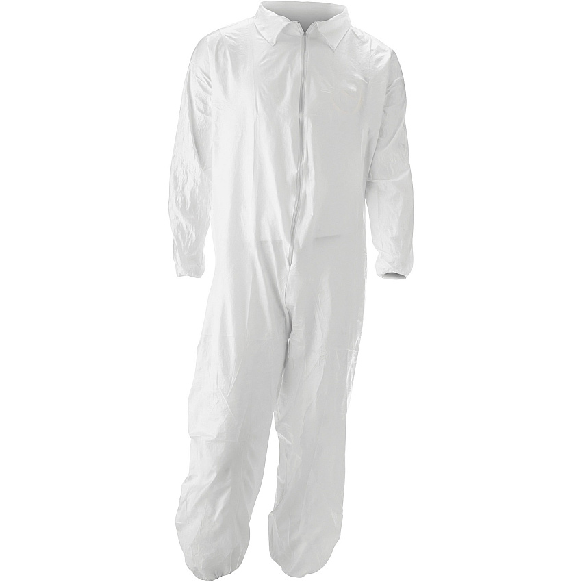 MALT ProMax Coverall Recommended for: Chemical, Painting, Food Processing, Pesticide Spraying, Asbestos Abatement - Small - Zipper Closure - Polyolefin - White - 25 / Carton (M1017S)