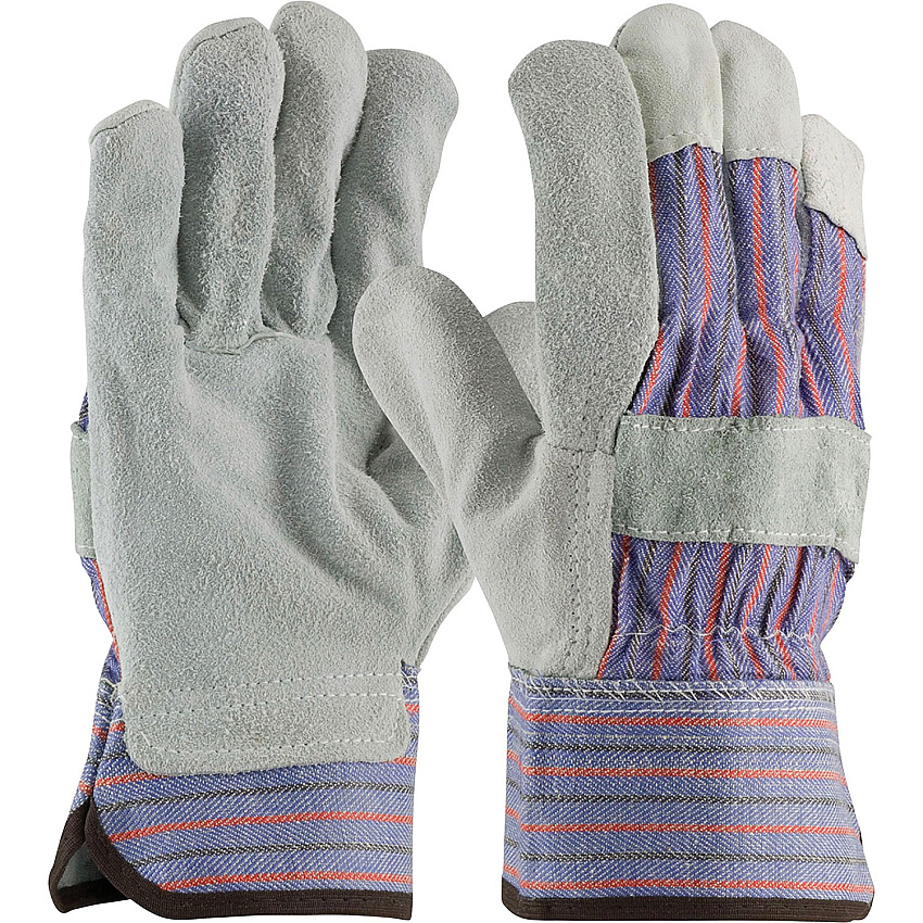 Protective Industrial Products PIP ProtectiveLeather Palm Work Gloves 10.24" Glove Length - Large Size - Gunn-cut - White - Comfortable, Durable, Wear Resistant, Breathable, Flexible, Water Resistant - For Construction, Metal Handling, Maintenan (847532L)