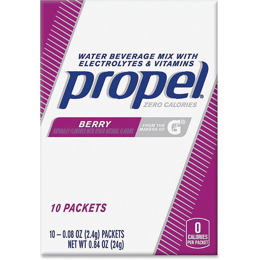 Propel Berry Beverage Mix Packets with Electrolytes and Vitamins Powder - 0.08 oz - Berry - 10/Box - 12 / Carton (01087)