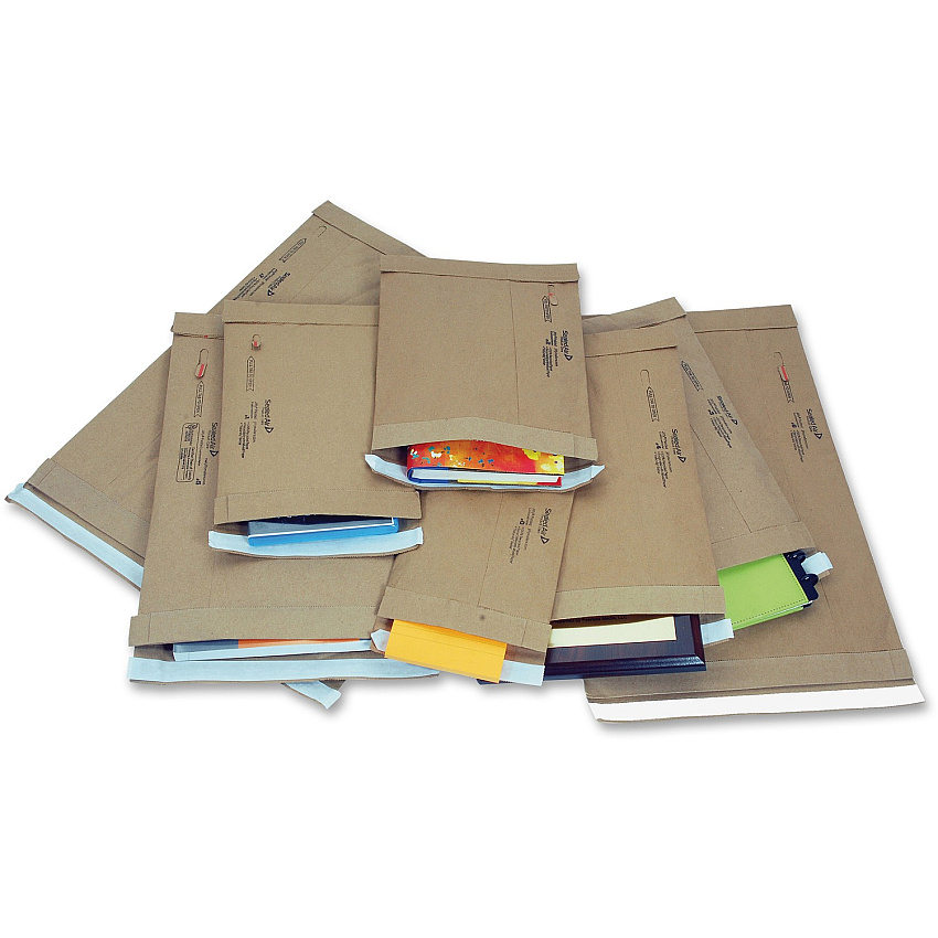 Jiffy Mailer Jiffy Padded Mailers Multipurpose - #1 - 7 1/4" Width x 12" Length - Flap - Natural Kraft, Satin Gold - Kraft - 100 / Carton (63182)