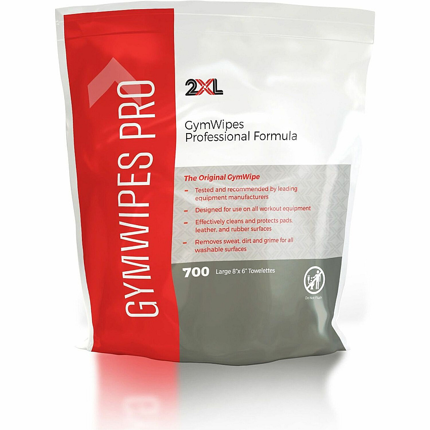 2XL GymWipes Professional Towelettes Bucket Refill 8" Length x 6" Width - Bleach-free, Non-alcohol, Hygienic, Disinfectant, Phenol-free, Quick Drying, Odor Neutralizer, Residue-free - White/ - 700 / Pack (L38)