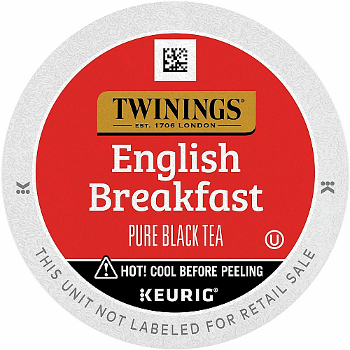 Twinings of London English Breakfast Black Tea K-Cup Black Tea - 24 / Box (08755)