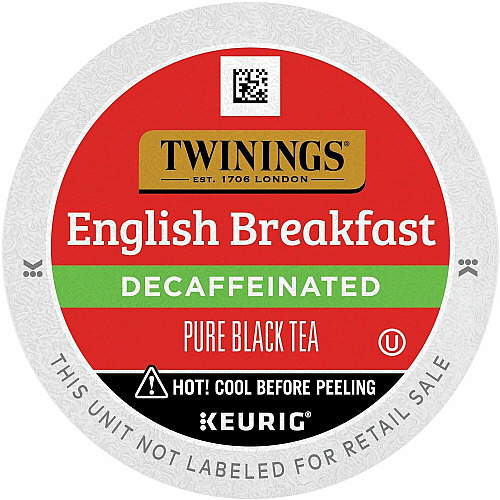 Twinings of London Decaf English Breakfast Black Tea K-Cup Black Tea - 24 / Box (08757)