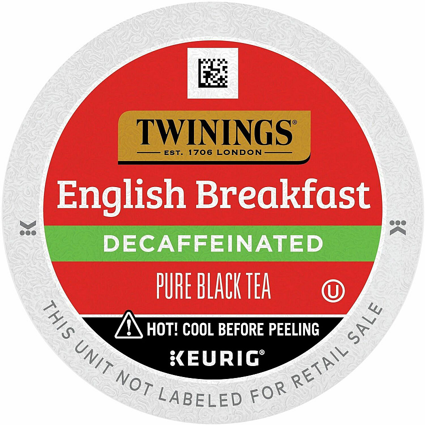Twinings of London Decaf English Breakfast Black Tea K-Cup Black Tea - 24 / Box (08757)