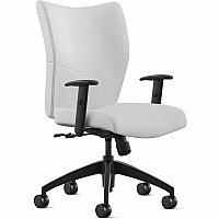 9 to 5 Seating Bristol Mid Back White Seat Color - Leather Seat Material - White Back Color - Leather Back Material - Mid Back - 5-star Base - 1 Each (2360S2A8BL02)