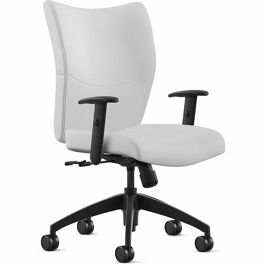 9 to 5 Seating Bristol Mid Back White Seat Color - Leather Seat Material - White Back Color - Leather Back Material - Mid Back - 5-star Base - 1 Each (2360S2A8BL02)